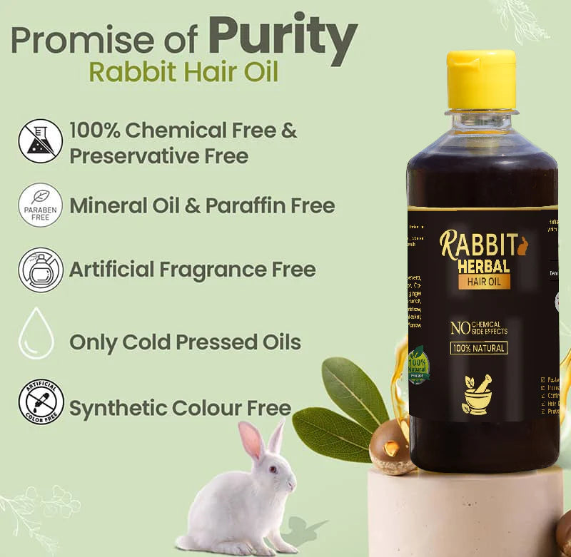 Rabbit Herbal Hair Oil – 100% Stronger, Healthier Growth