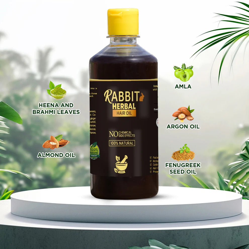 Rabbit Herbal Hair Oil – 100% Stronger, Healthier Growth